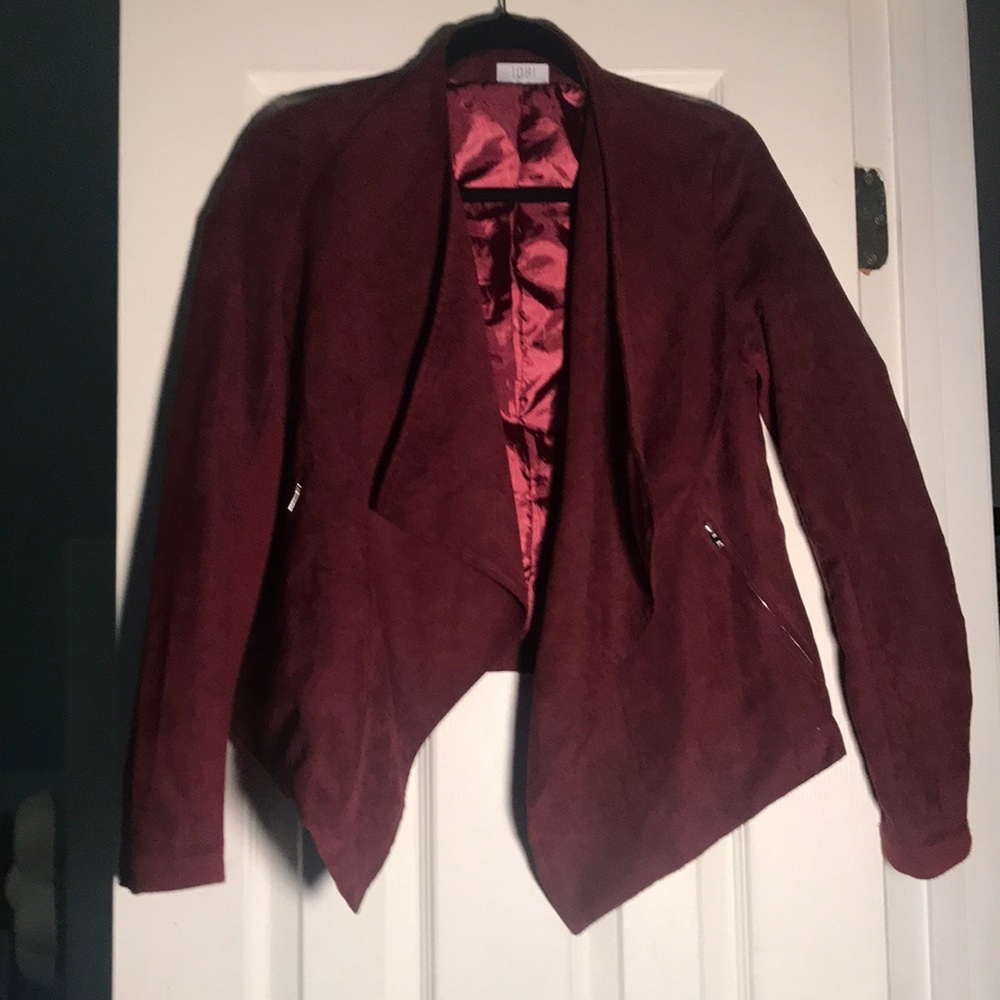 Burgundy Faux suede jacket